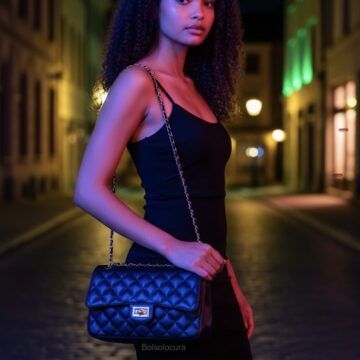 Bolso y bandolera de piel con cadena estilo 2,55 de channel en color